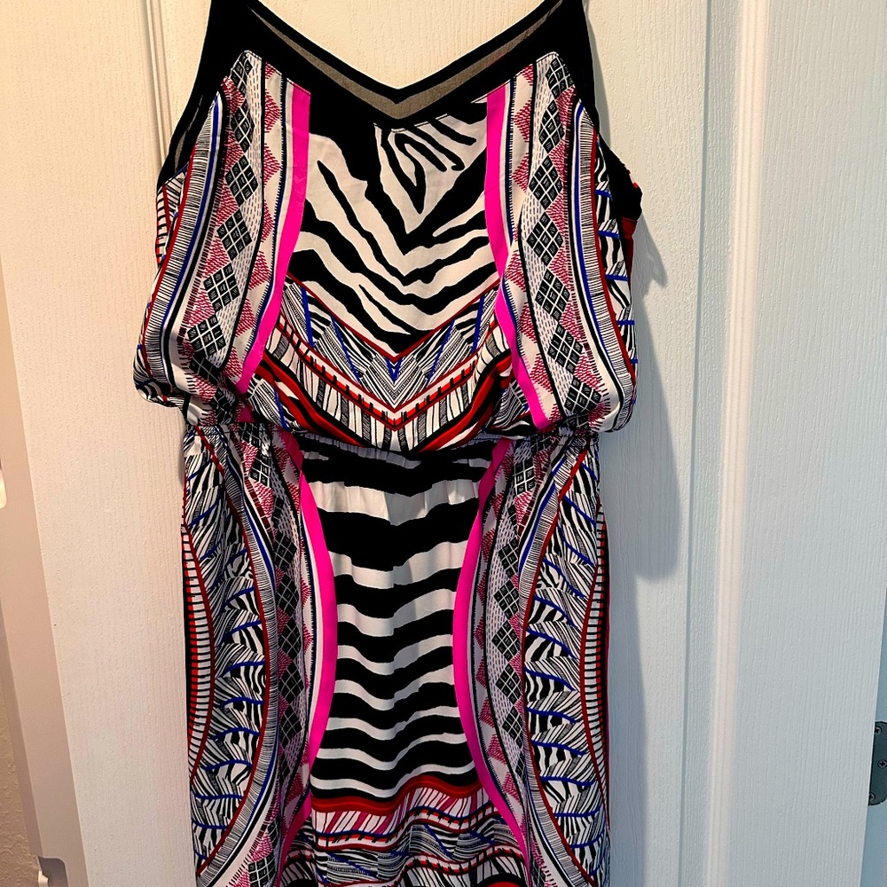 Express dress Size Medium Zebra print Black/White/Pink